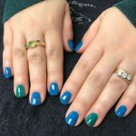 Blue and green nails