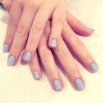 Pale blue nails